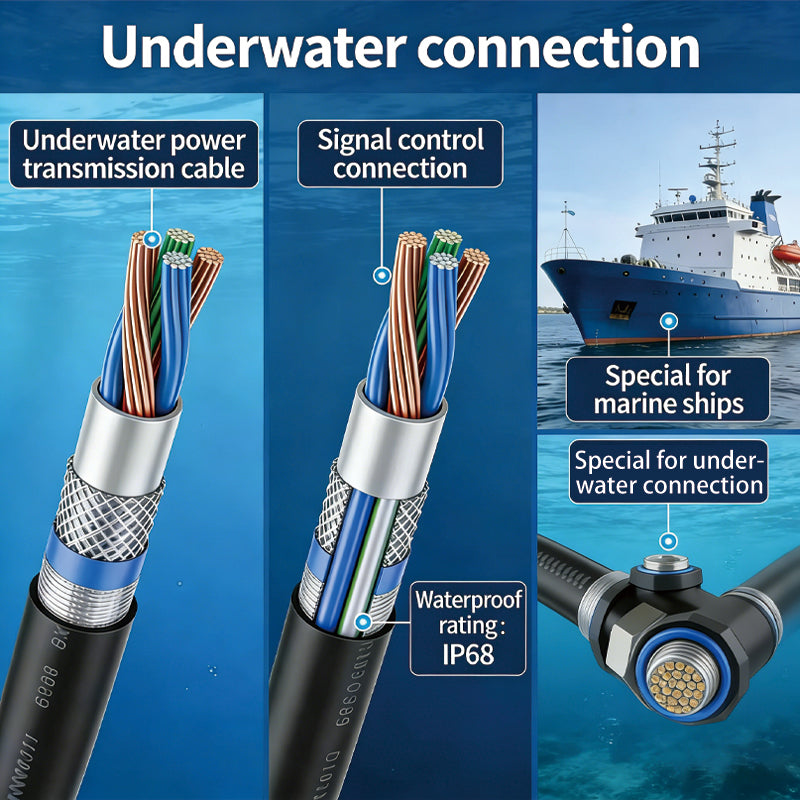 Waterproof subsea cable with watertight connector for deep sea engineering