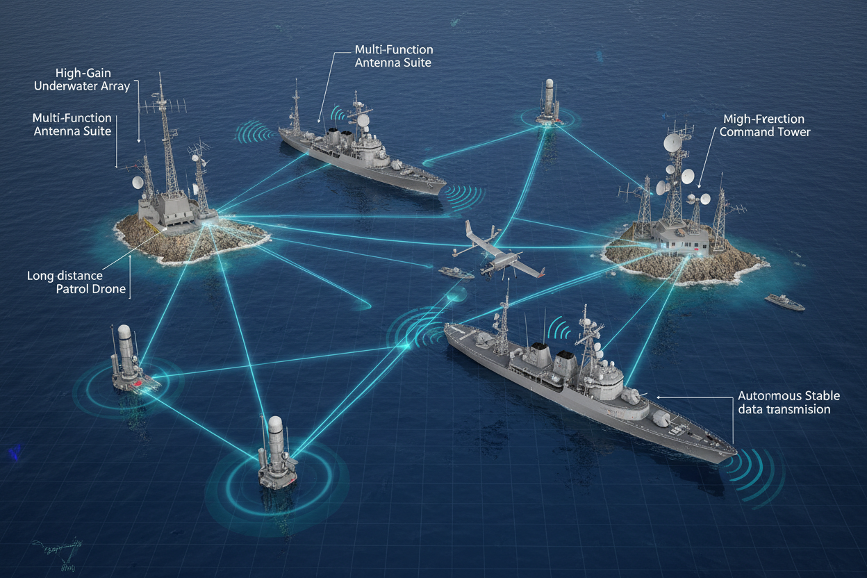 The application of marine antennas in national defense and security ...
