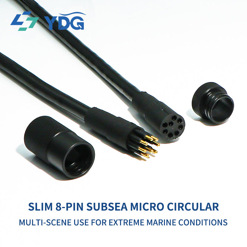 IP69K waterproof 8-pin subsea connector, detail view