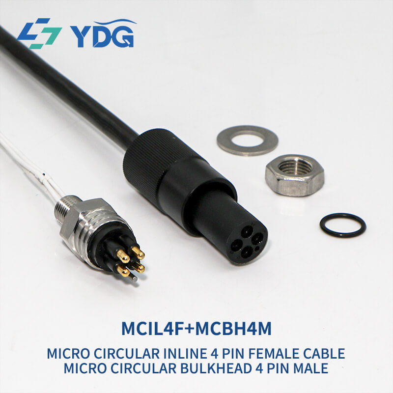MCIL4F Female Cable Connector and MCBH4M Stainless Steel Male Bulkhead Wet-Mate Set