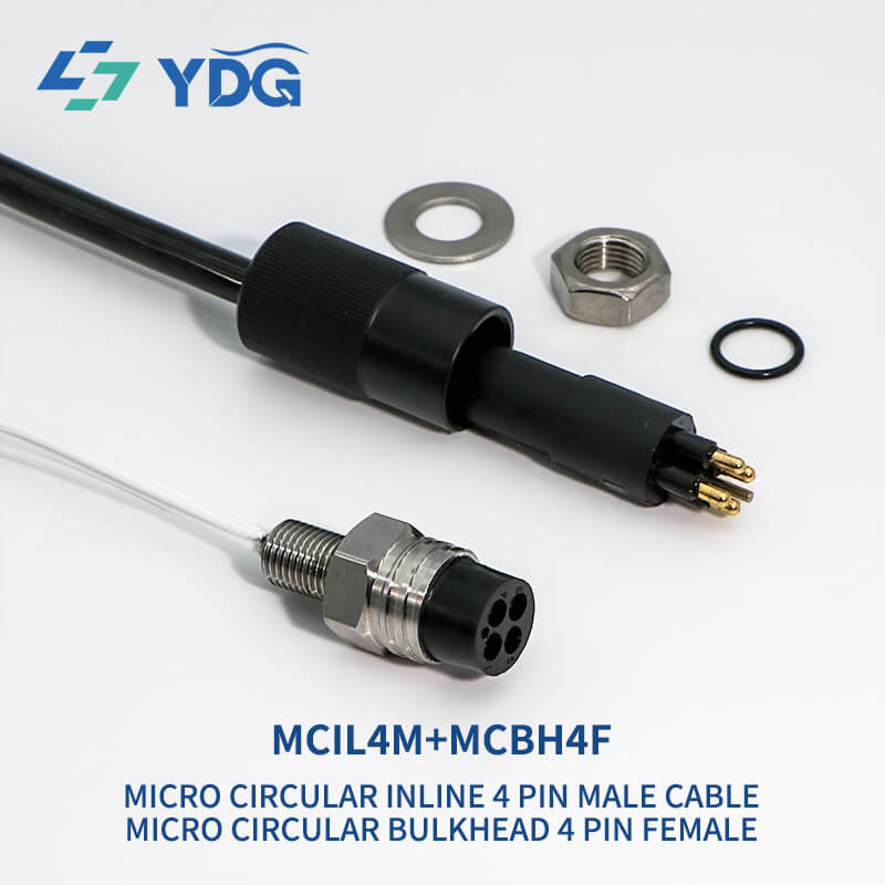 MCIL4M Male Cable Connector and MCBH4F Stainless Steel Female Bulkhead Wet-Mate Set