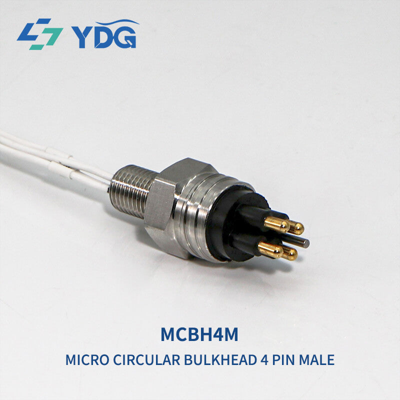 MCBH4M 4-Pin Male Bulkhead Subsea Connector with 316L Stainless Steel Shell and PTFE Lead