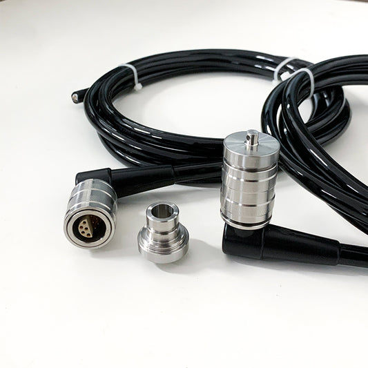 Luftfahrtstecker rechtwinklig und Kabel (farblich anpassbar)