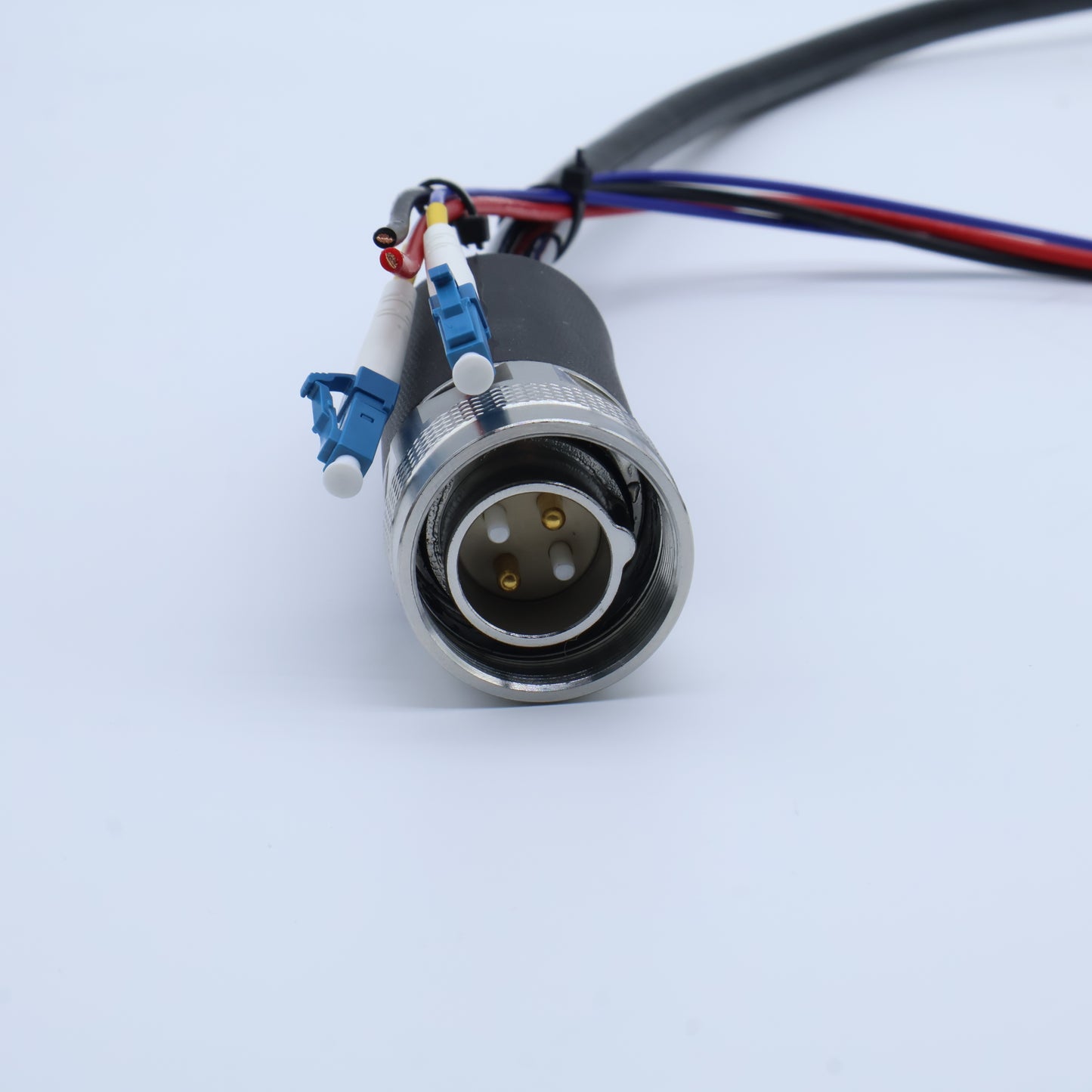 Underwater hybrid fiber and power connector IP68 sealed subsea plug