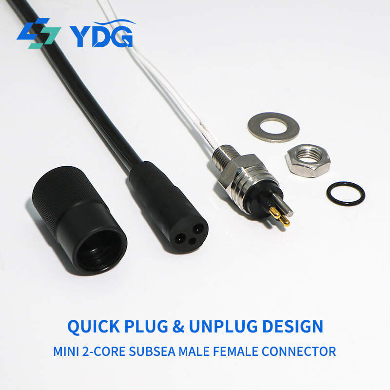 MCIL2F female inline connector and MCBH2M male bulkhead connector set
