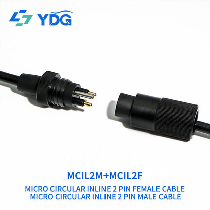 MCIL2M male to MCIL2F female 2-pin inline subsea connector assembly