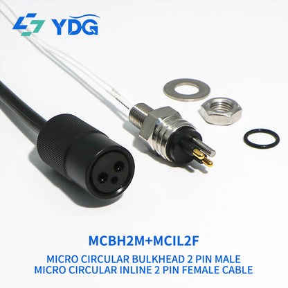 MCIL2M male to MCIL2F female 2-pin inline subsea connector assembly
