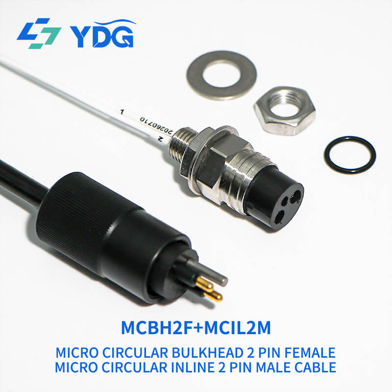 MCIL2M male cable connector and MCBH2F female bulkhead wet-mate set