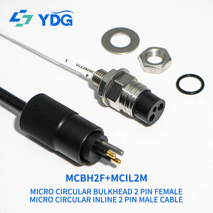 MCIL2M male cable connector and MCBH2F female bulkhead wet-mate set