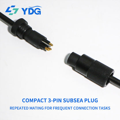 3-pin male inline cable connector and matching female inline connector