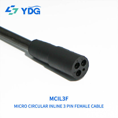 MCIL3F female 3-pin inline cable connector and socket face