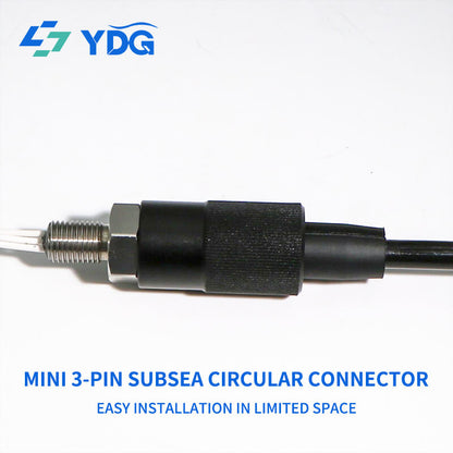 Mated 3-pin bulkhead and inline cable connectors with locking sleeve