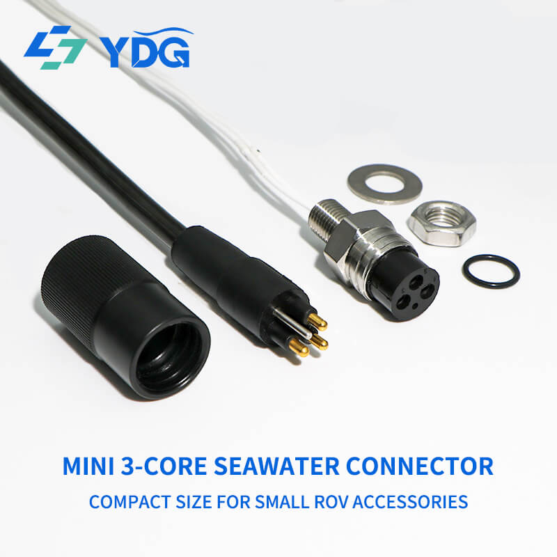 3-pin male inline cable connector, female bulkhead connector, and separate locking sleeve