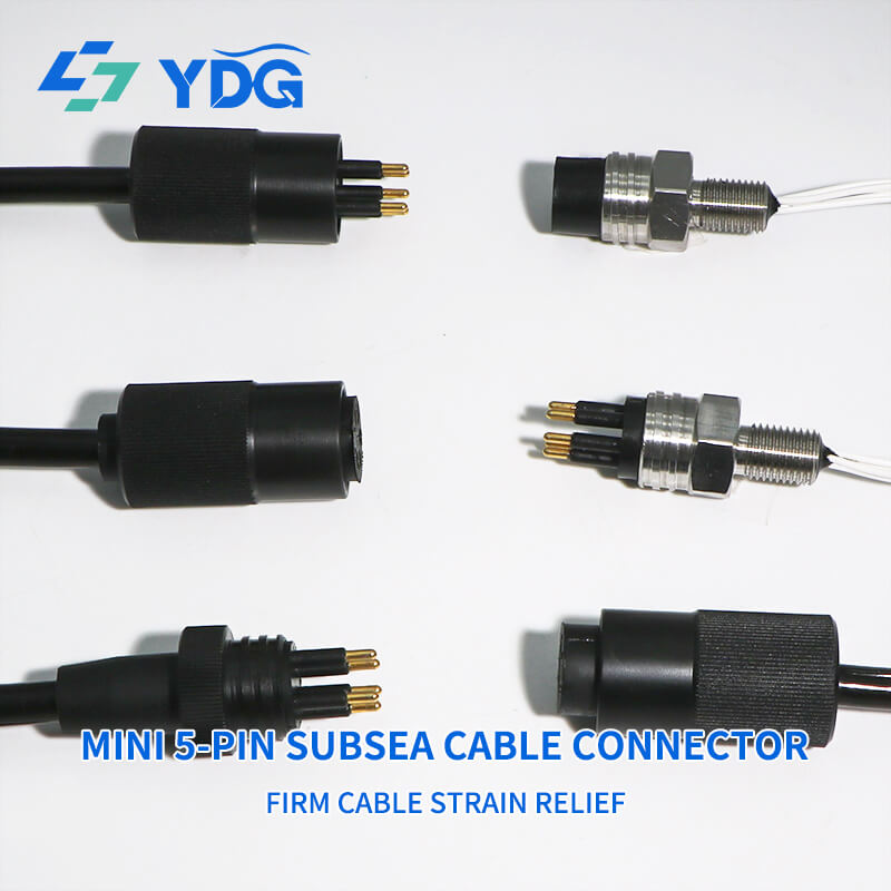YingDiGe 5-pin underwater connector range with inline cable plugs and threaded bulkhead connectors