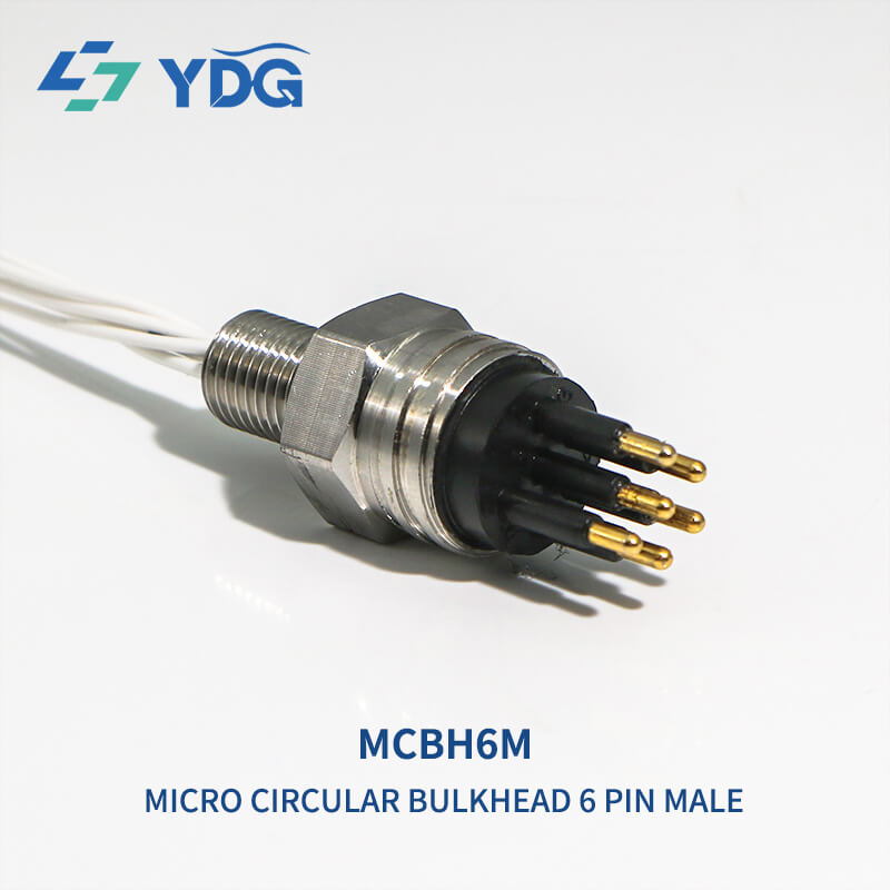 MCBH6M six-contact bulkhead male connector with PTFE lead